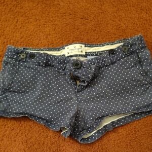 American Eagle Blue Polka Dot Jean Shorts